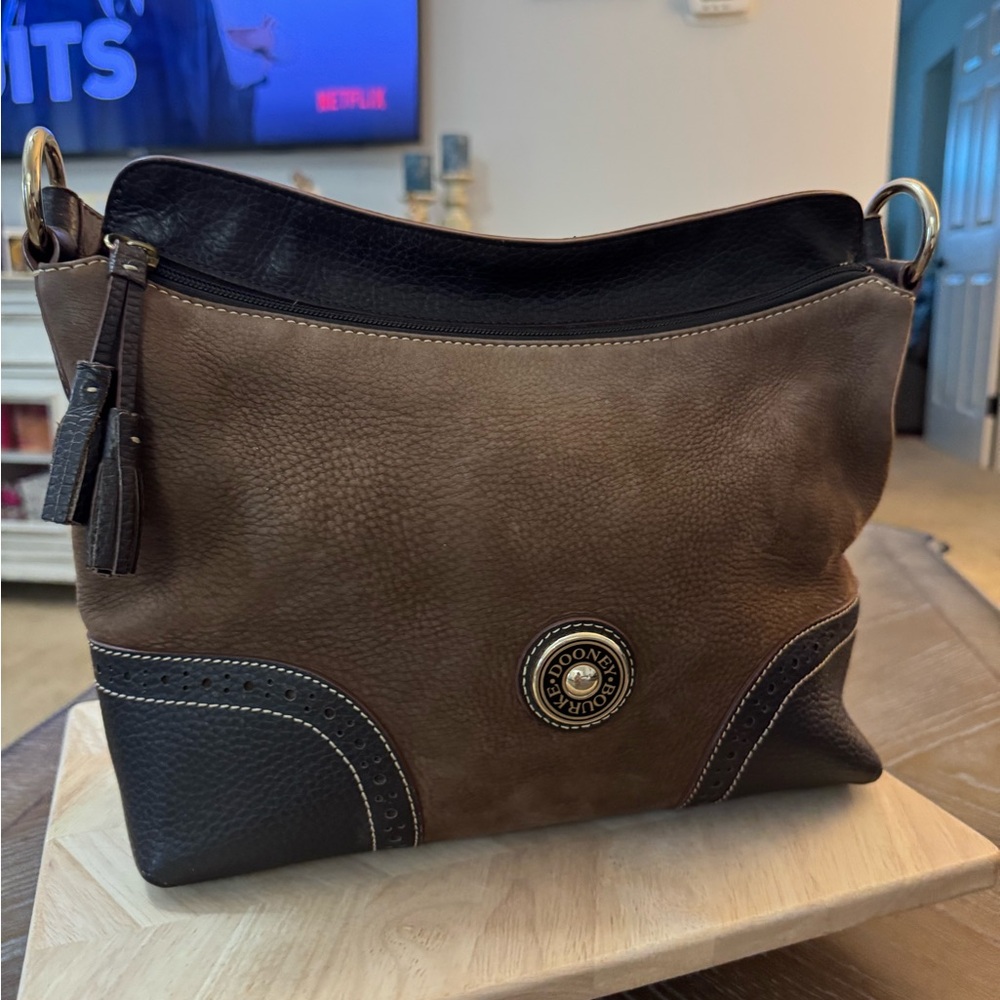 Dooney & Bourke Brown and Black Shoulder Bag